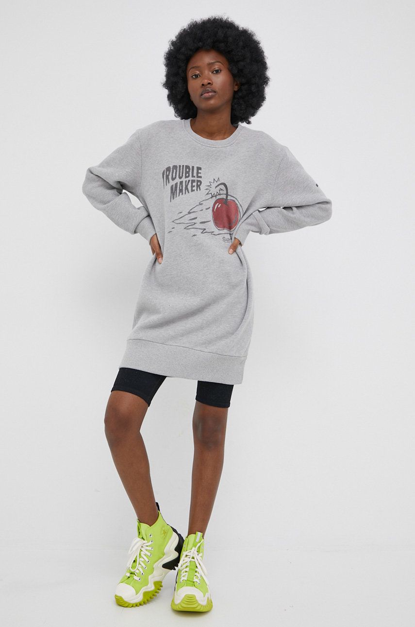 Superdry sukienka kolor szary mini prosta