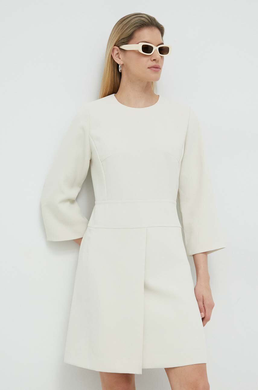 Bruuns Bazaar sukienka Floretta Elice kolor beżowy mini oversize