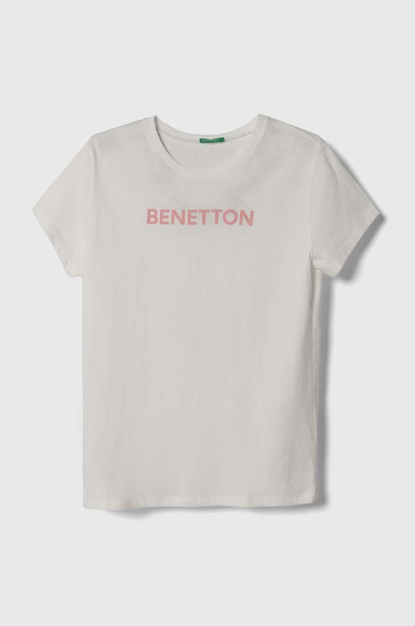United Colors of Benetton t-shirt bawełniany dziecięcy kolor biały