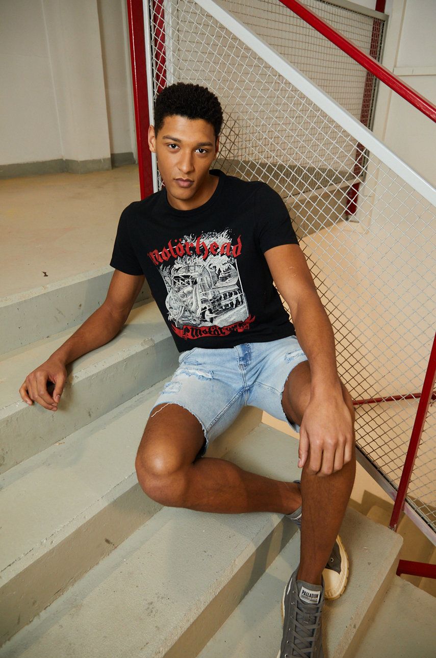 Medicine t-shirt bawełniany kolor czarny z nadrukiem