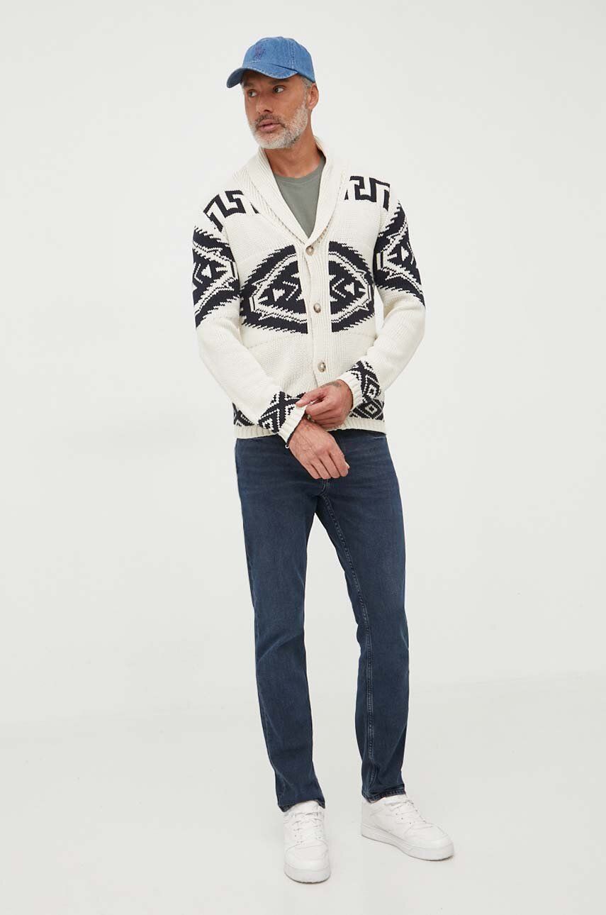 Lindbergh kardigan bawełniany kolor beżowy