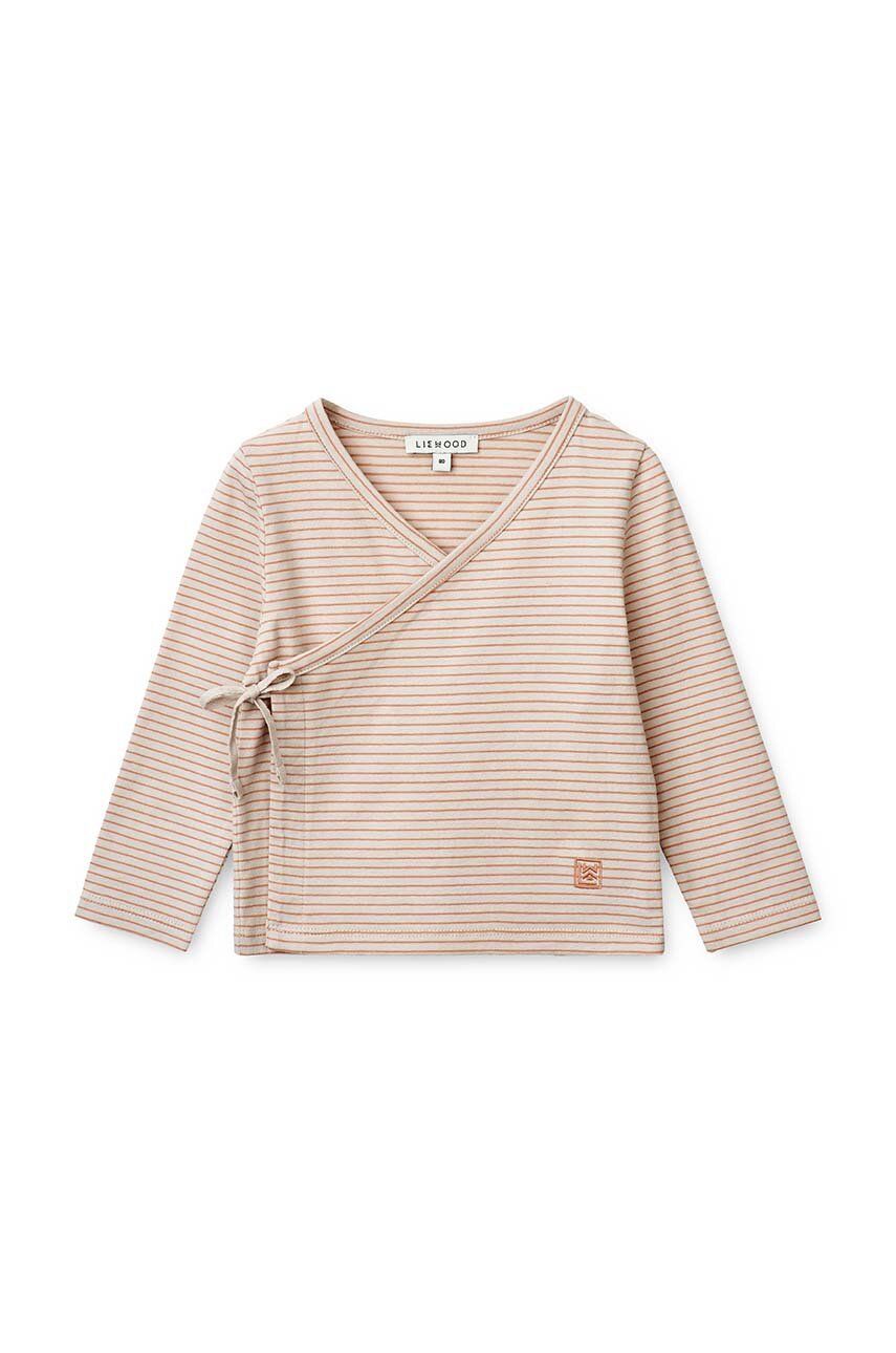 Liewood longsleeve bawełniany niemowlęcy kolor pomarańczowy