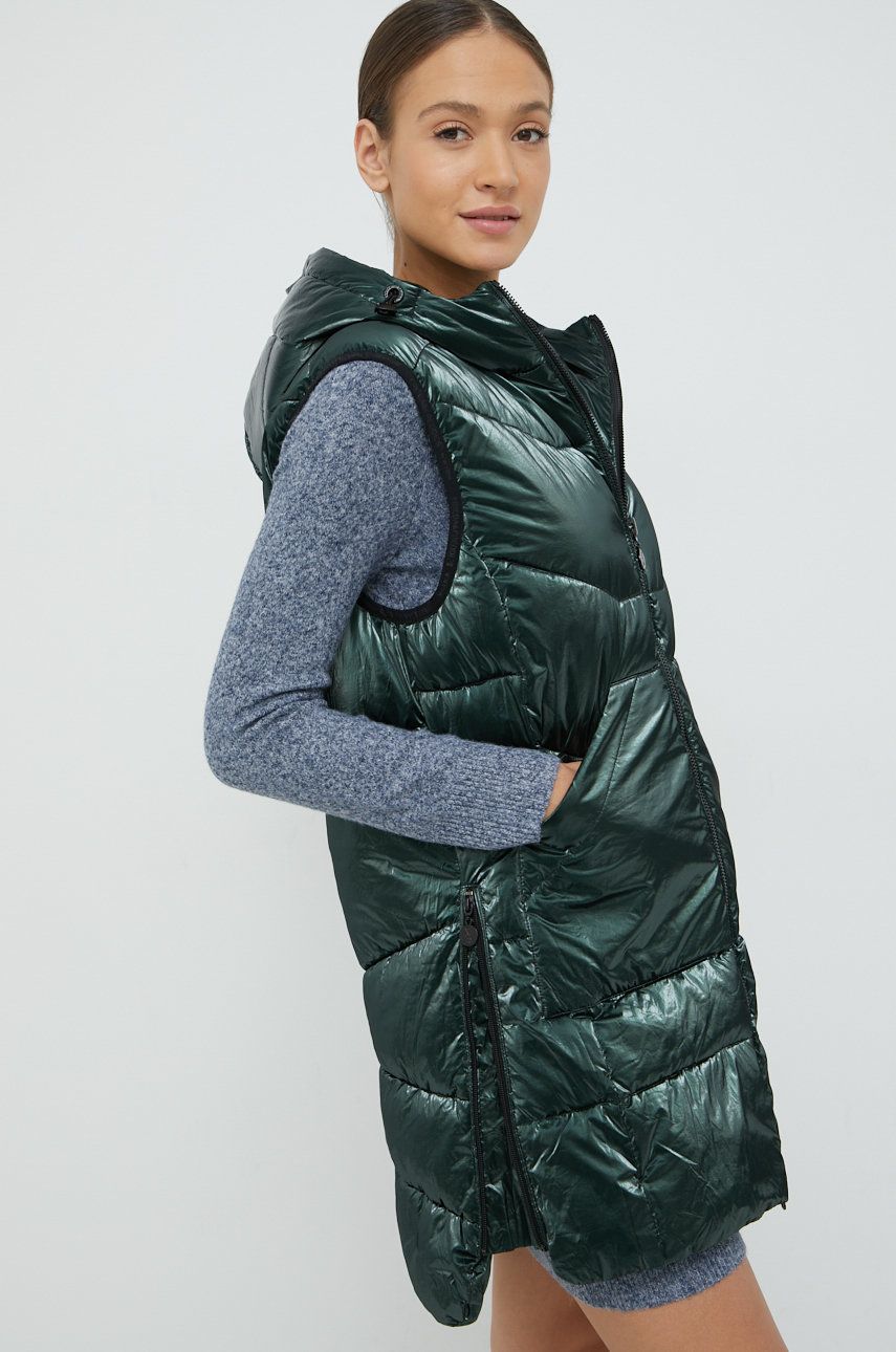 Frieda & Freddies bezrękawnik damski kolor zielony zimowy