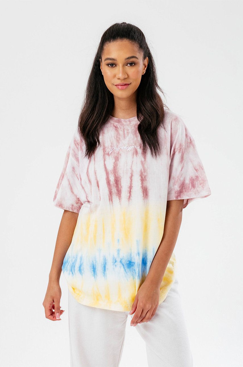 Hype t-shirt bawełniany kolor różowy