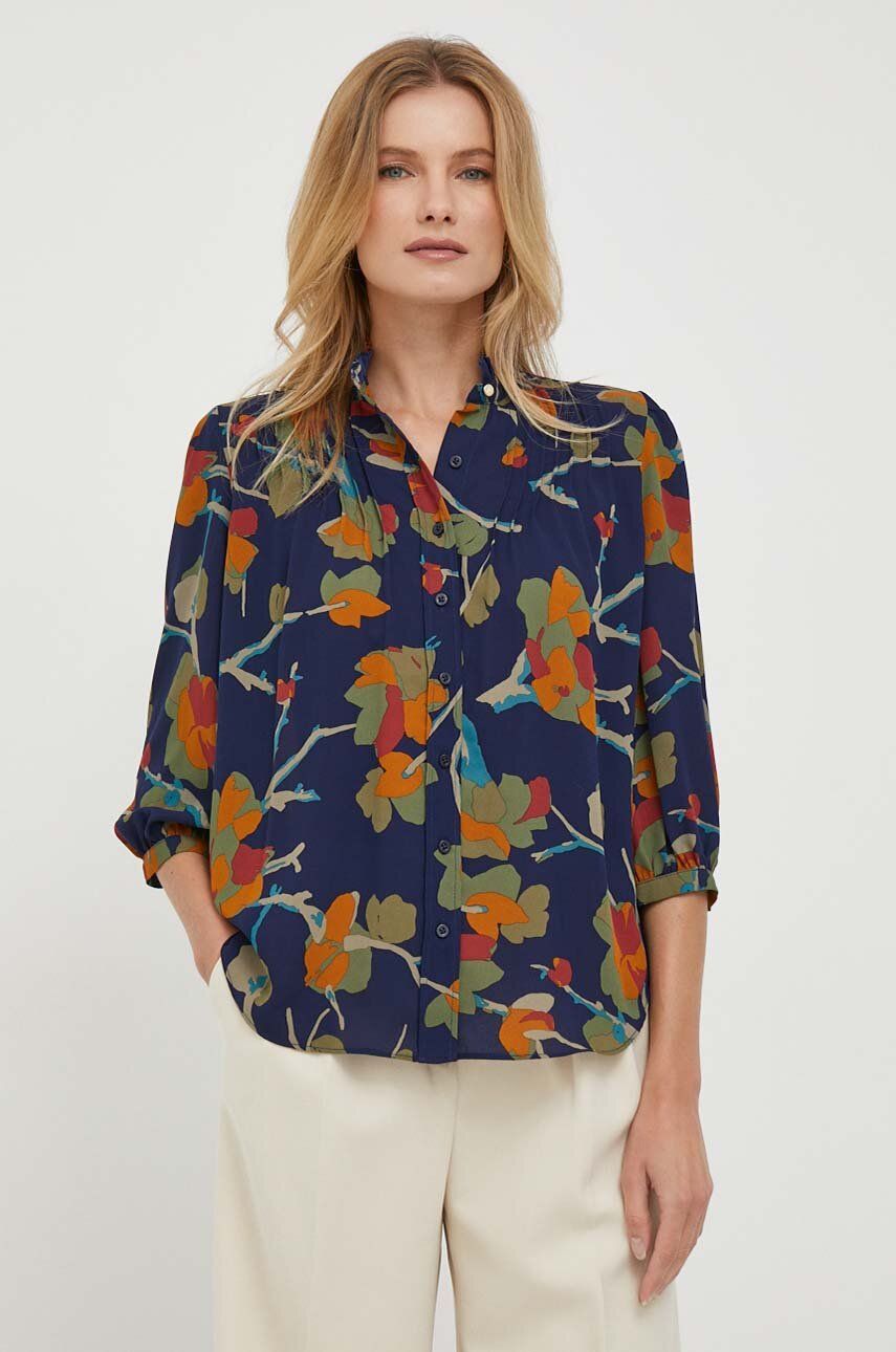 Lauren Ralph Lauren koszula damska kolor granatowy regular ze stójką