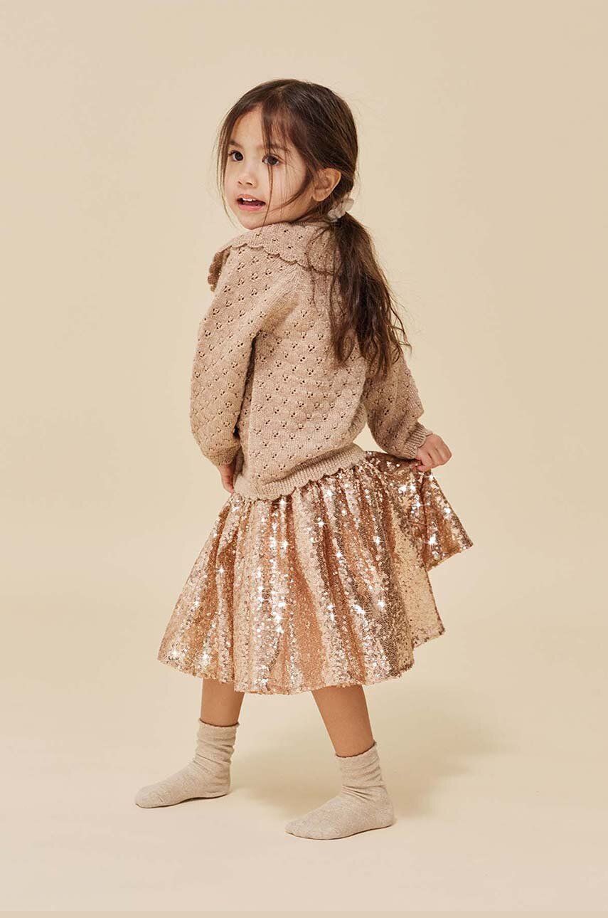 Konges Sløjd spódnica dziecięca kolor beżowy mini rozkloszowana