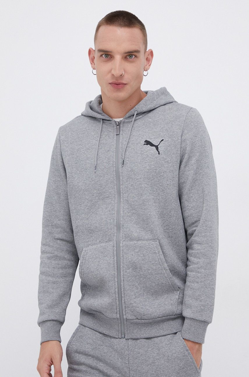 Puma Bluza 586702 męska kolor szary z kapturem gładka