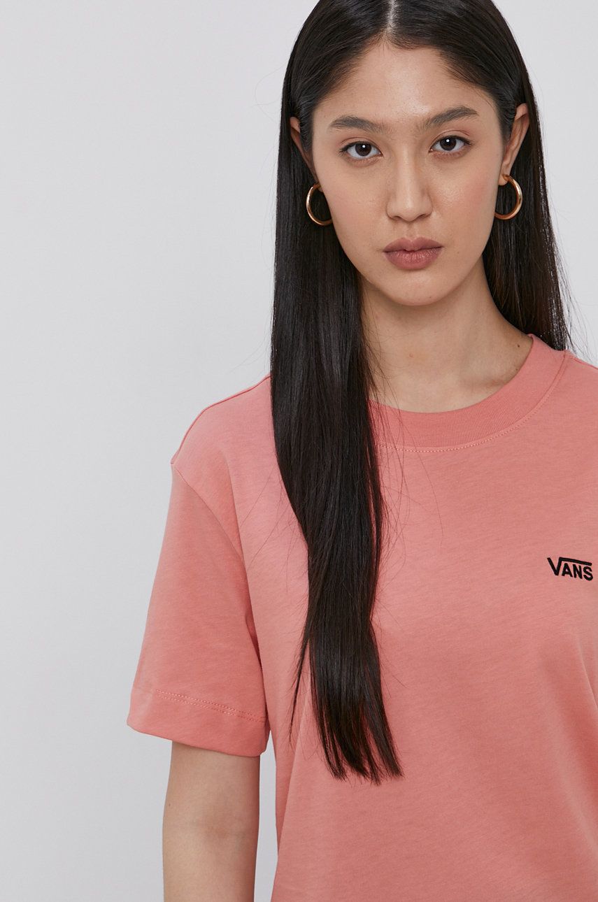Vans T-shirt bawełniany kolor różowy