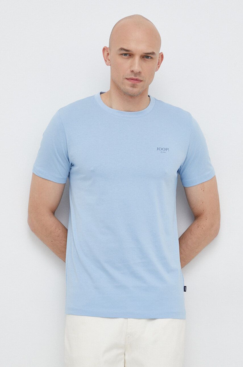 Joop! t-shirt bawełniany kolor turkusowy gładki