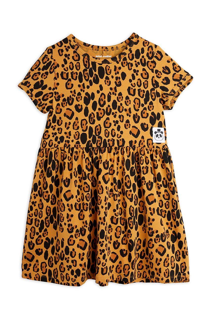 Mini Rodini sukienka dziecięca kolor beżowy mini rozkloszowana