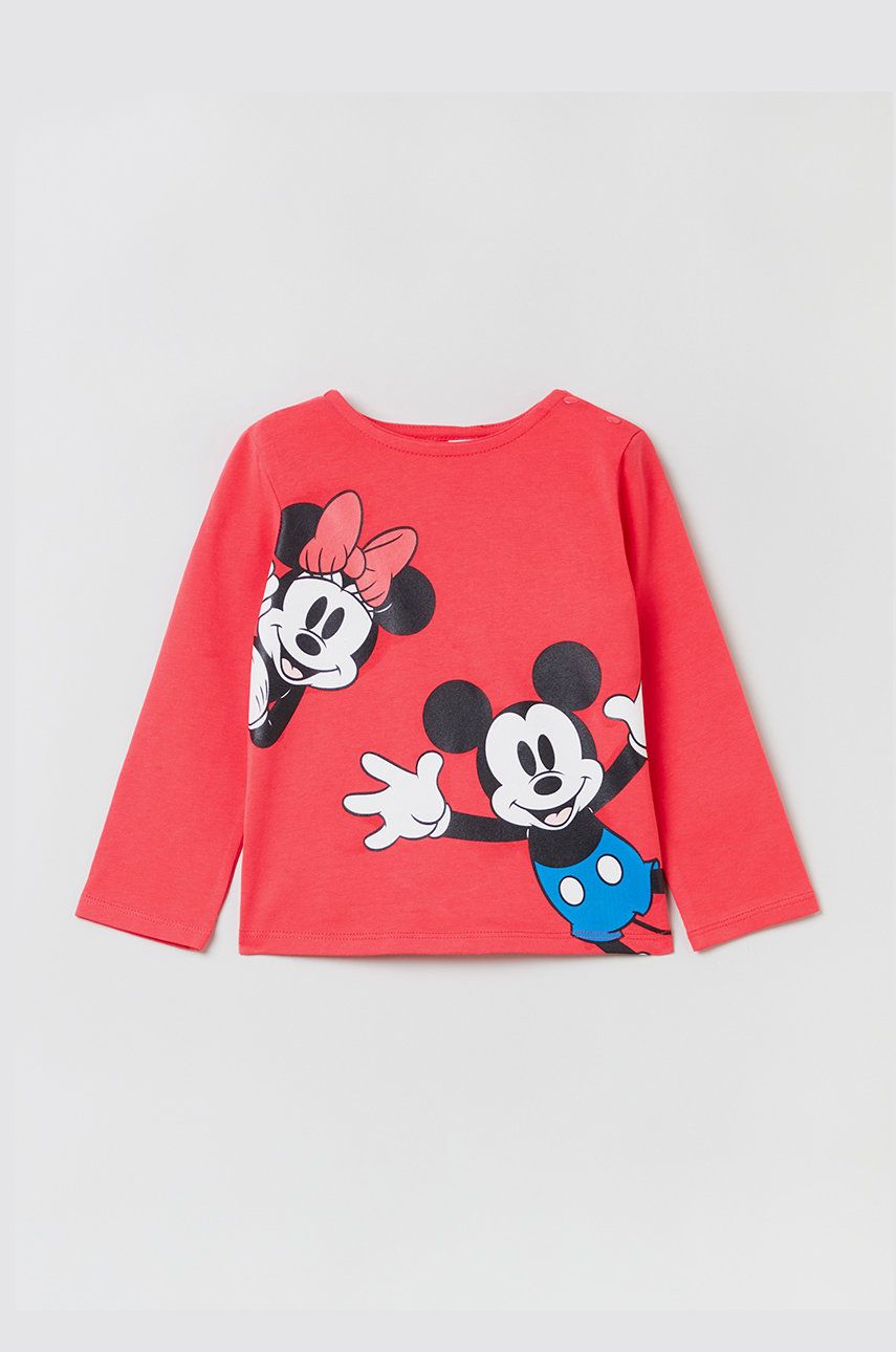 OVS longsleeve dziecięcy kolor różowy