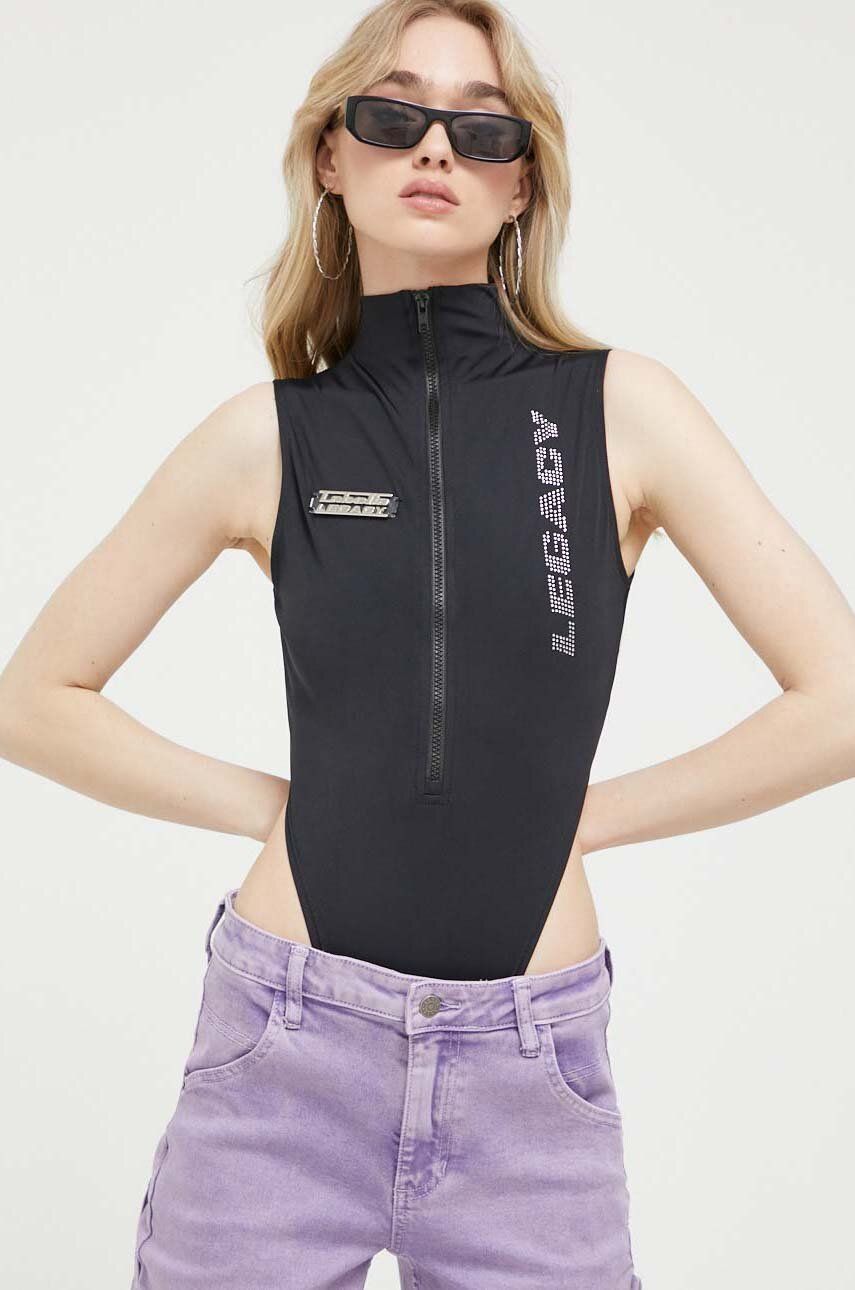 LaBellaMafia body damskie kolor czarny z półgolfem