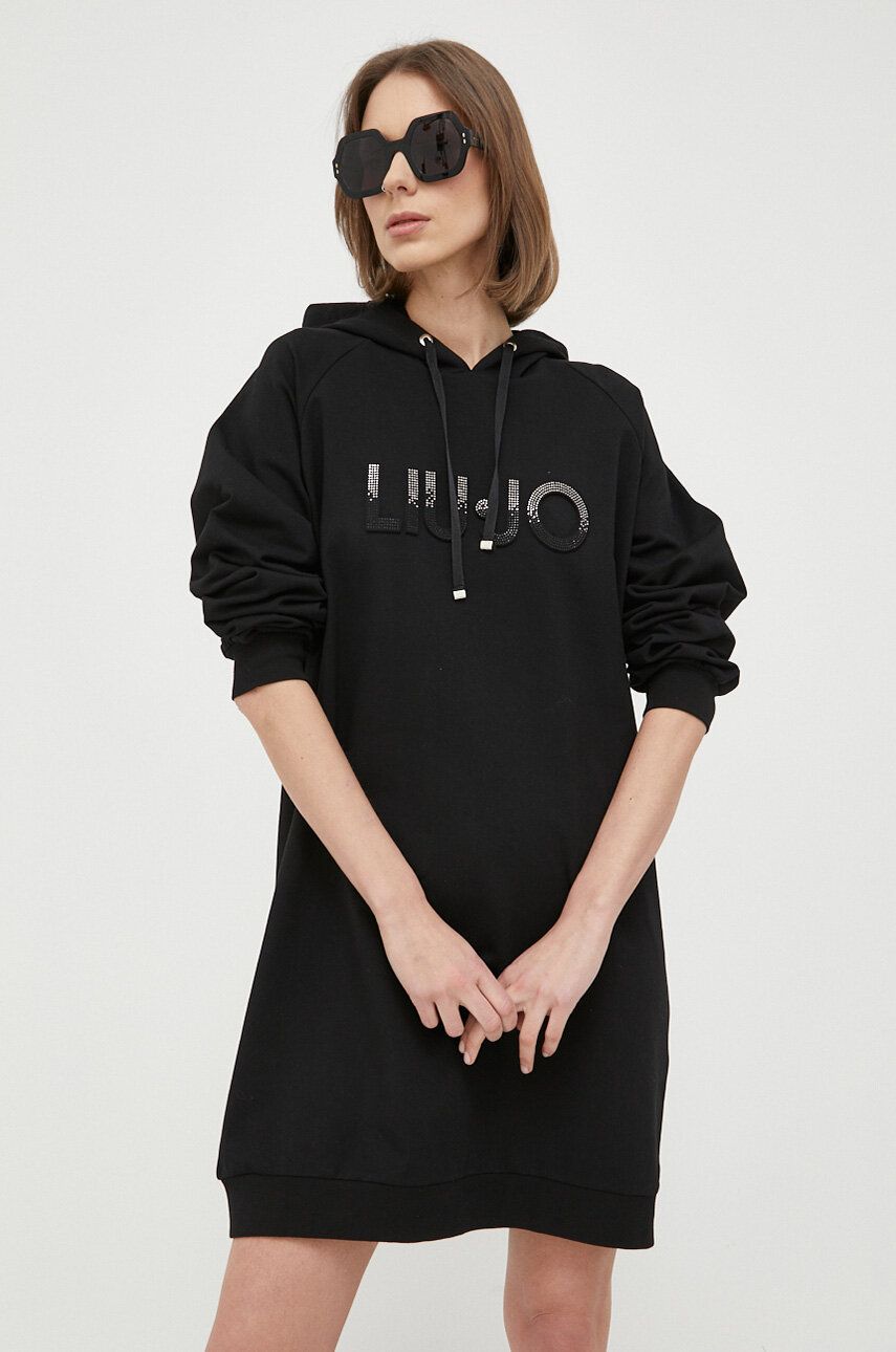Liu Jo sukienka kolor czarny mini oversize