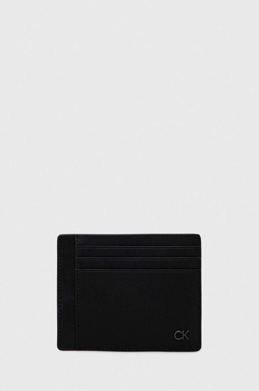 Calvin Klein portfel skórzany męski kolor czarny
