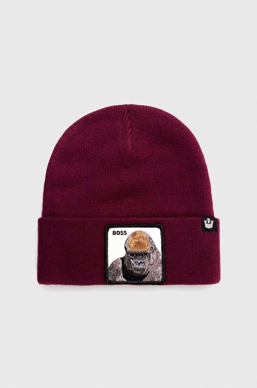 Goorin Bros czapka kolor bordowy z cienkiej dzianiny