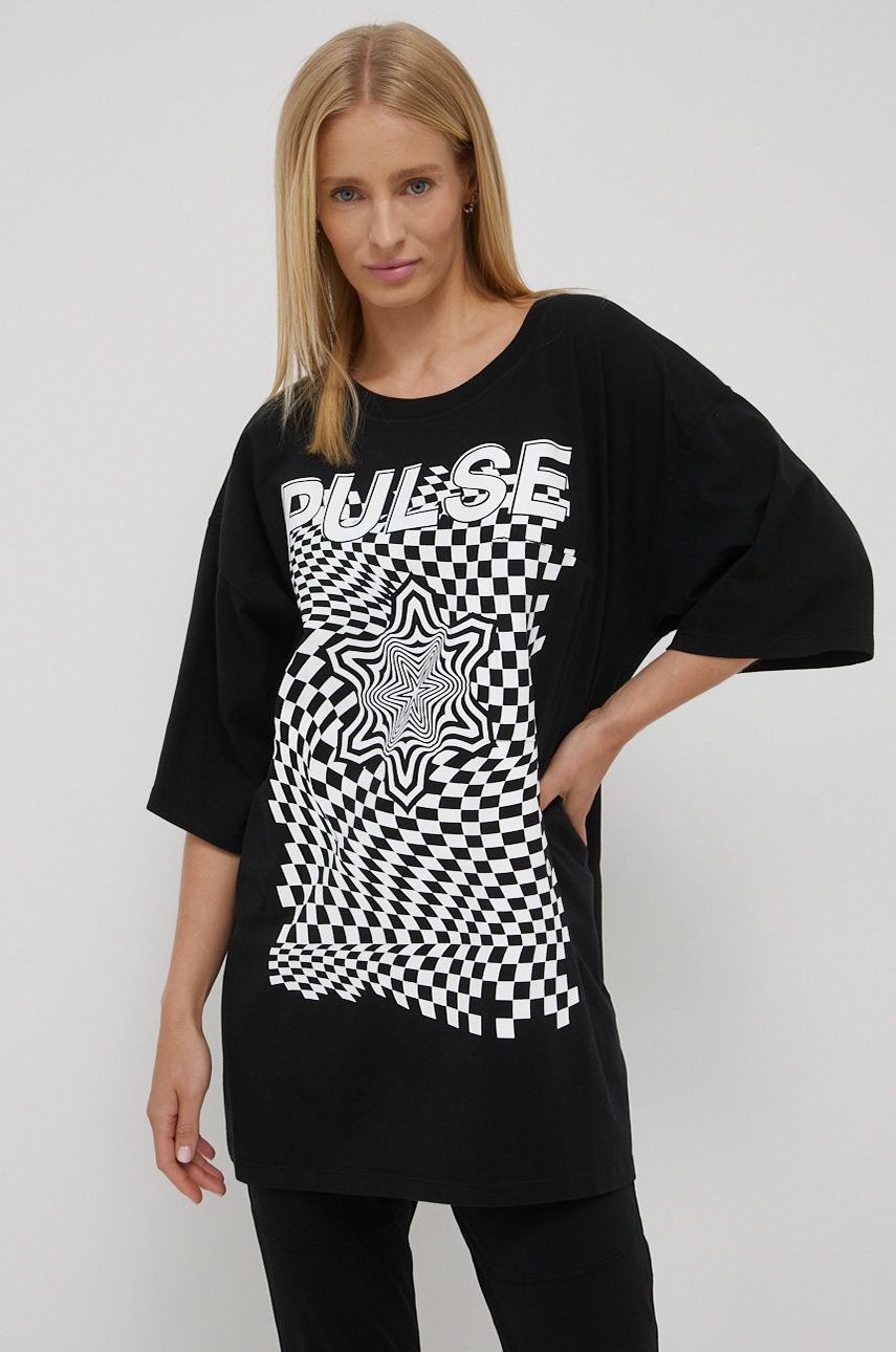 Deha t-shirt bawełniany kolor czarny