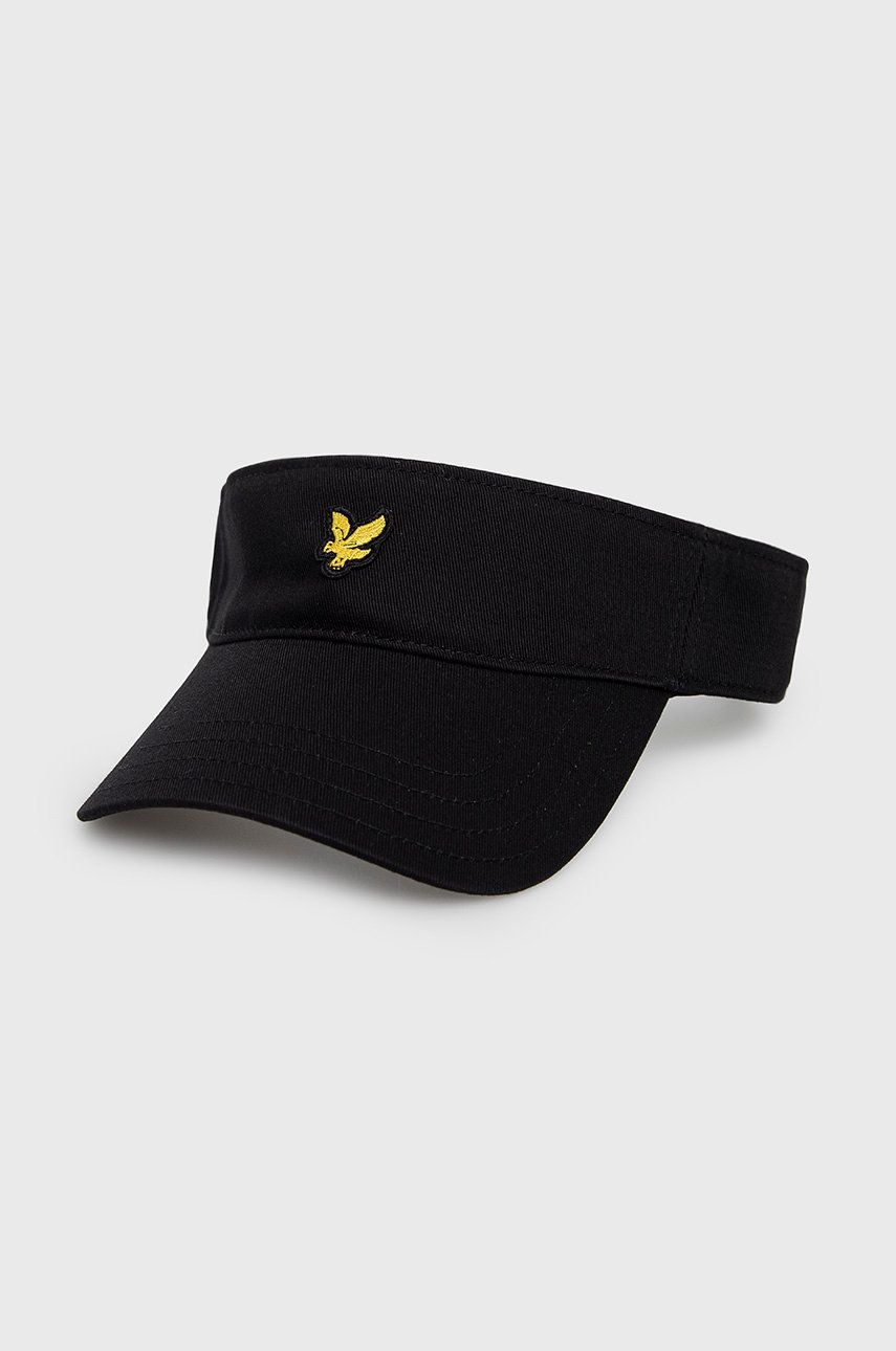 Lyle & Scott daszek bawełniany kolor czarny z aplikacją