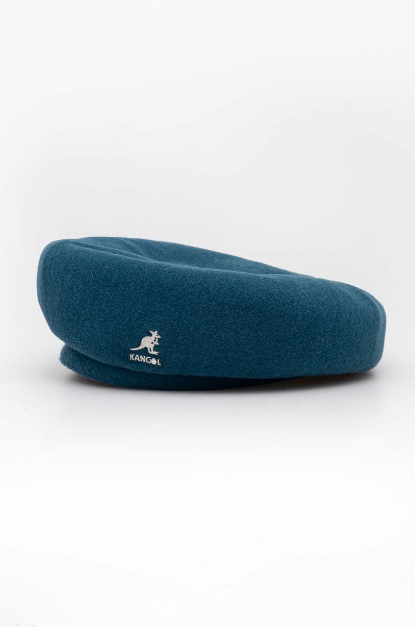 Kangol beret wełniany kolor zielony wełniany