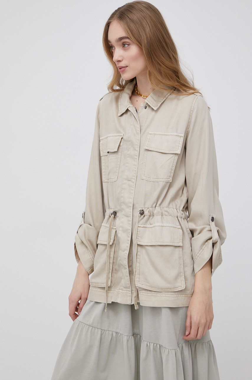 Only kurtka damska kolor beżowy przejściowa