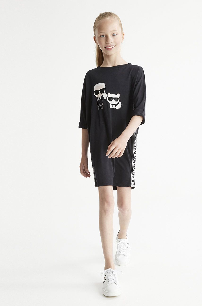 Karl Lagerfeld sukienka dziecięca Z12203.114.150 kolor czarny mini oversize