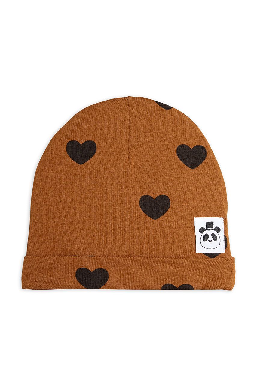Mini Rodini czapka dziecięca kolor brązowy