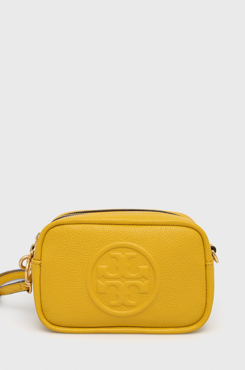 Tory Burch torebka skórzana kolor żółty