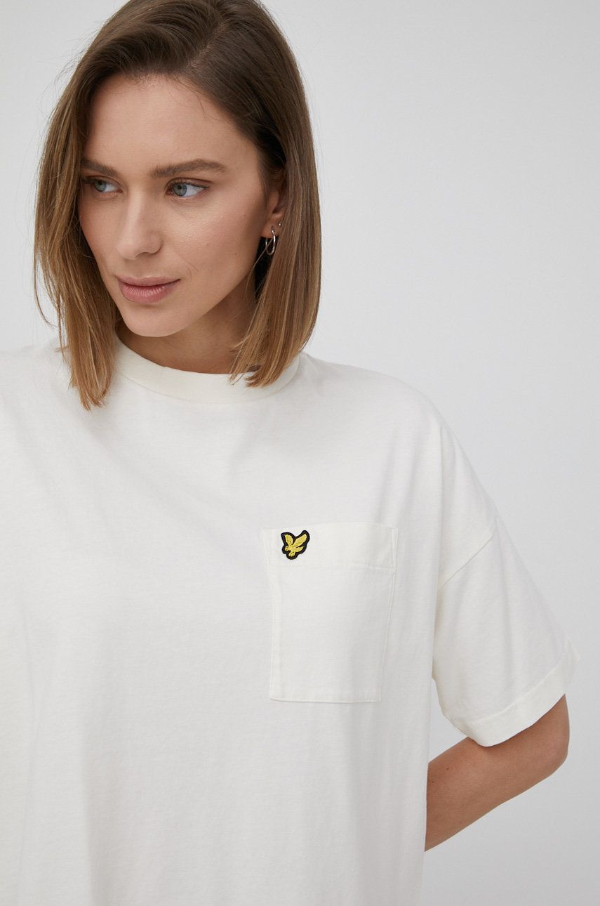 Lyle & Scott t-shirt bawełniany kolor beżowy
