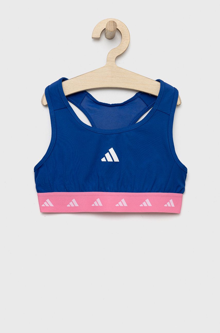 adidas Performance biustonosz sportowy dziecięcy kolor granatowy