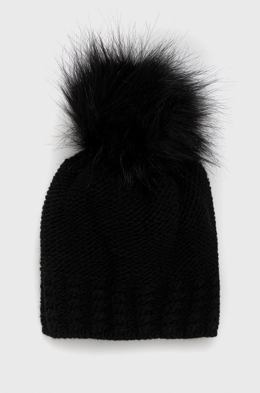 Answear Lab czapka kolor czarny z grubej dzianiny