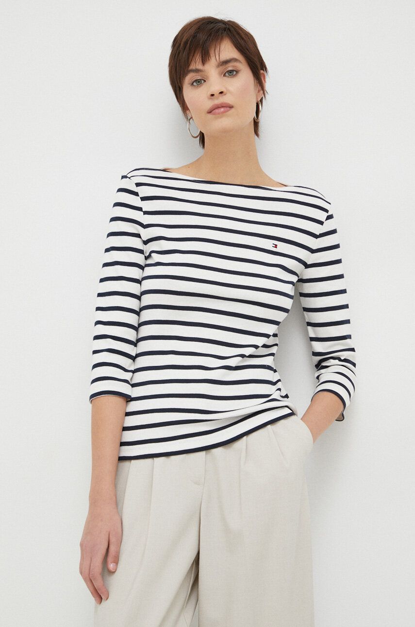 Tommy Hilfiger longsleeve bawełniany kolor biały