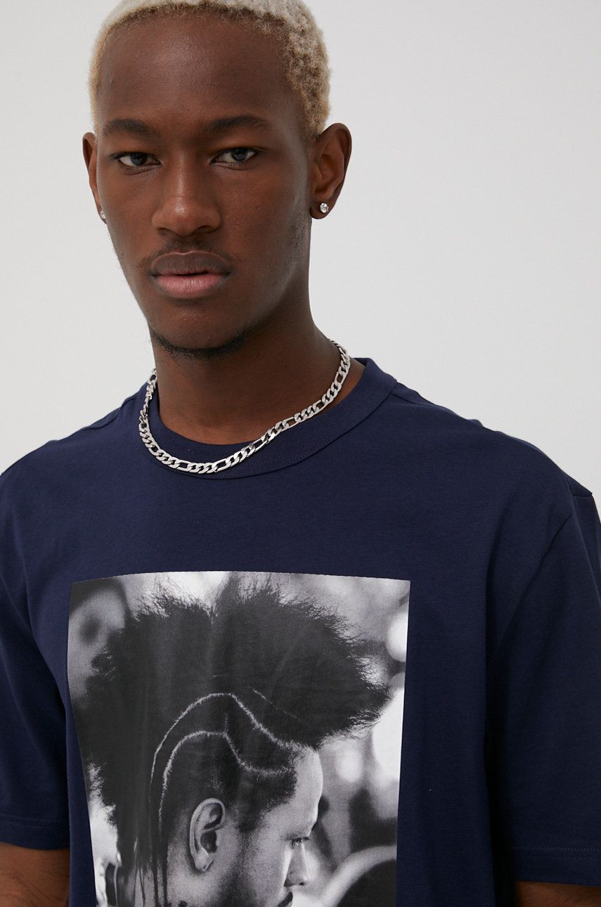 Reebok Classic t-shirt bawełniany HG4344 kolor granatowy z nadrukiem