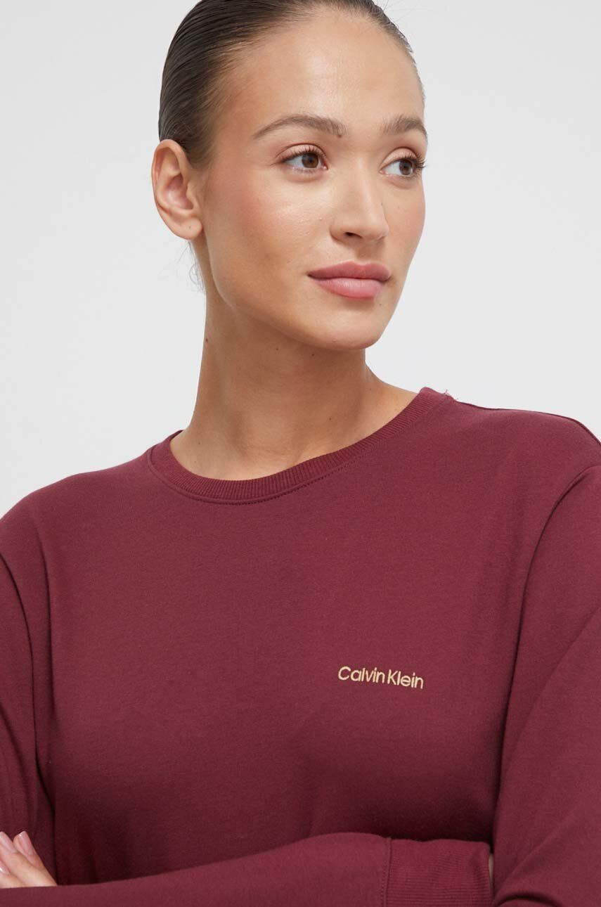 Calvin Klein Underwear bluza lounge kolor bordowy gładka