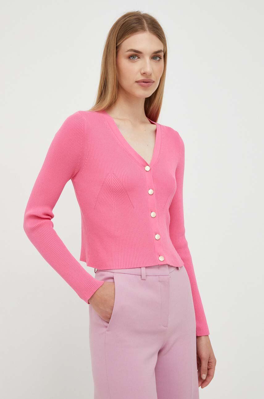 Morgan kardigan damski kolor różowy lekki