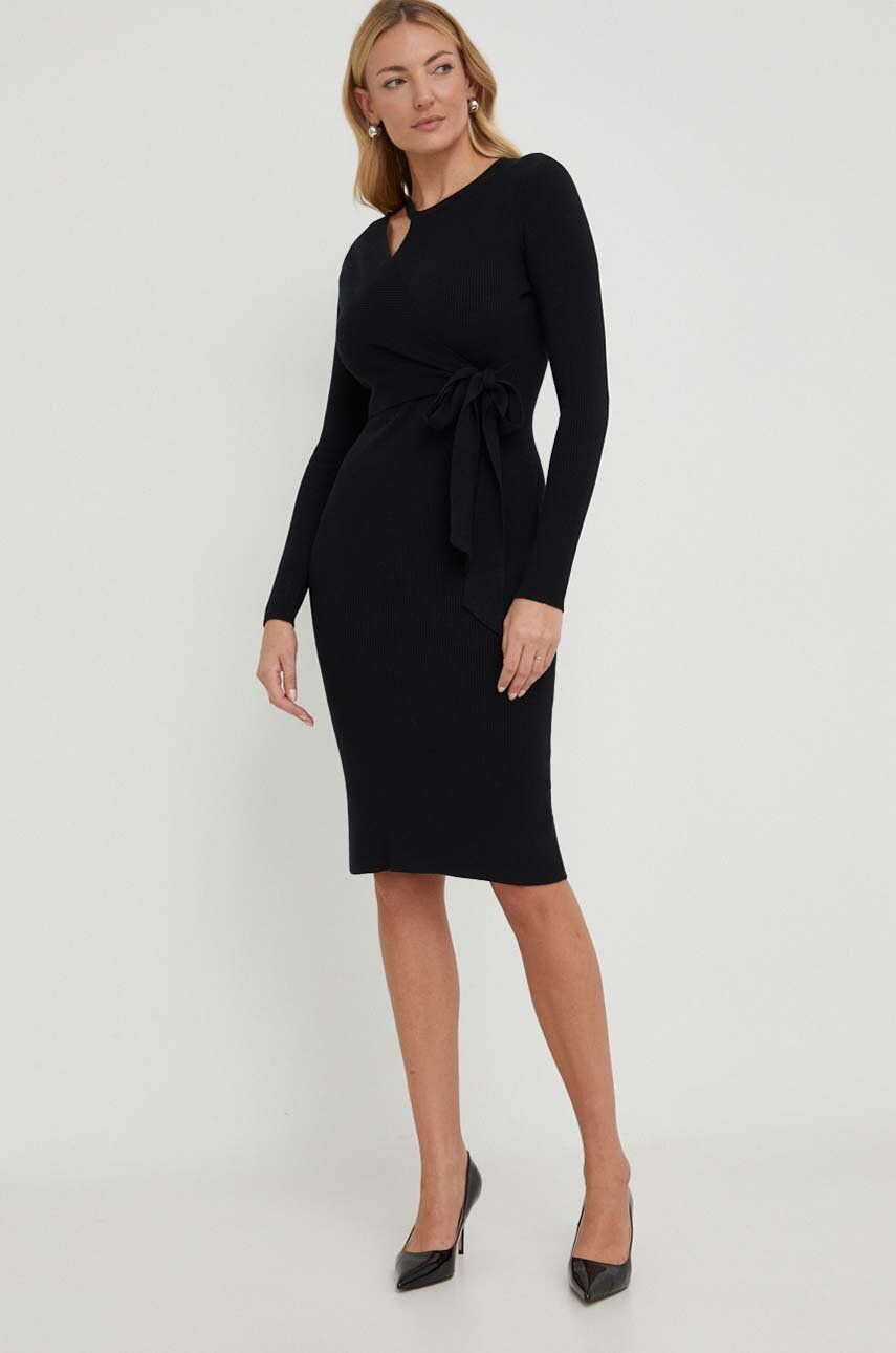 Answear Lab sukienka kolor czarny mini dopasowana