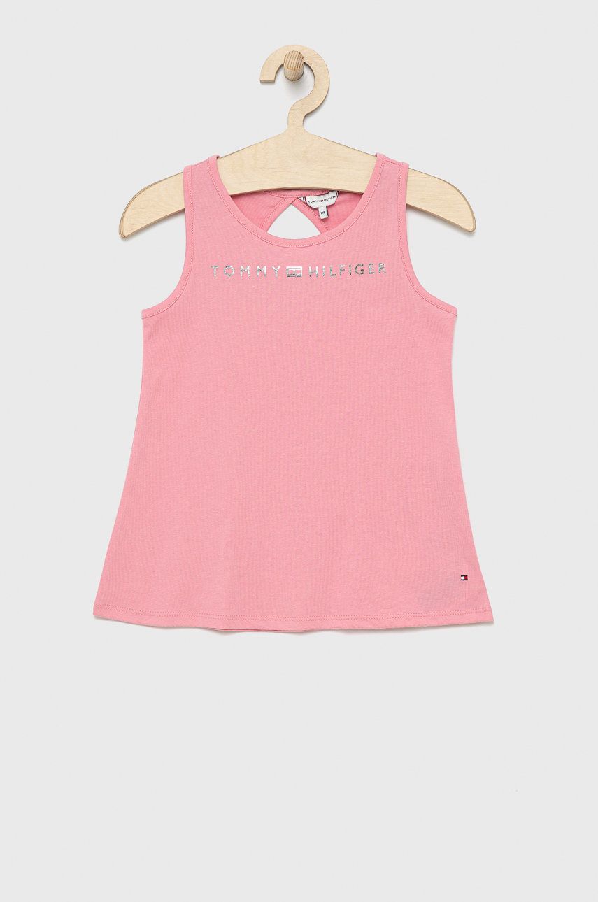 Tommy Hilfiger top dziecięcy kolor różowy