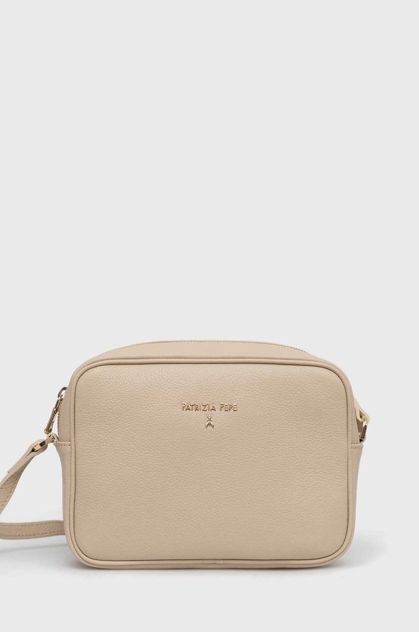 Patrizia Pepe Torebka skórzana kolor beżowy