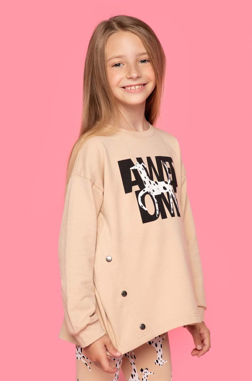 Coccodrillo bluza dziecięca kolor beżowy z nadrukiem