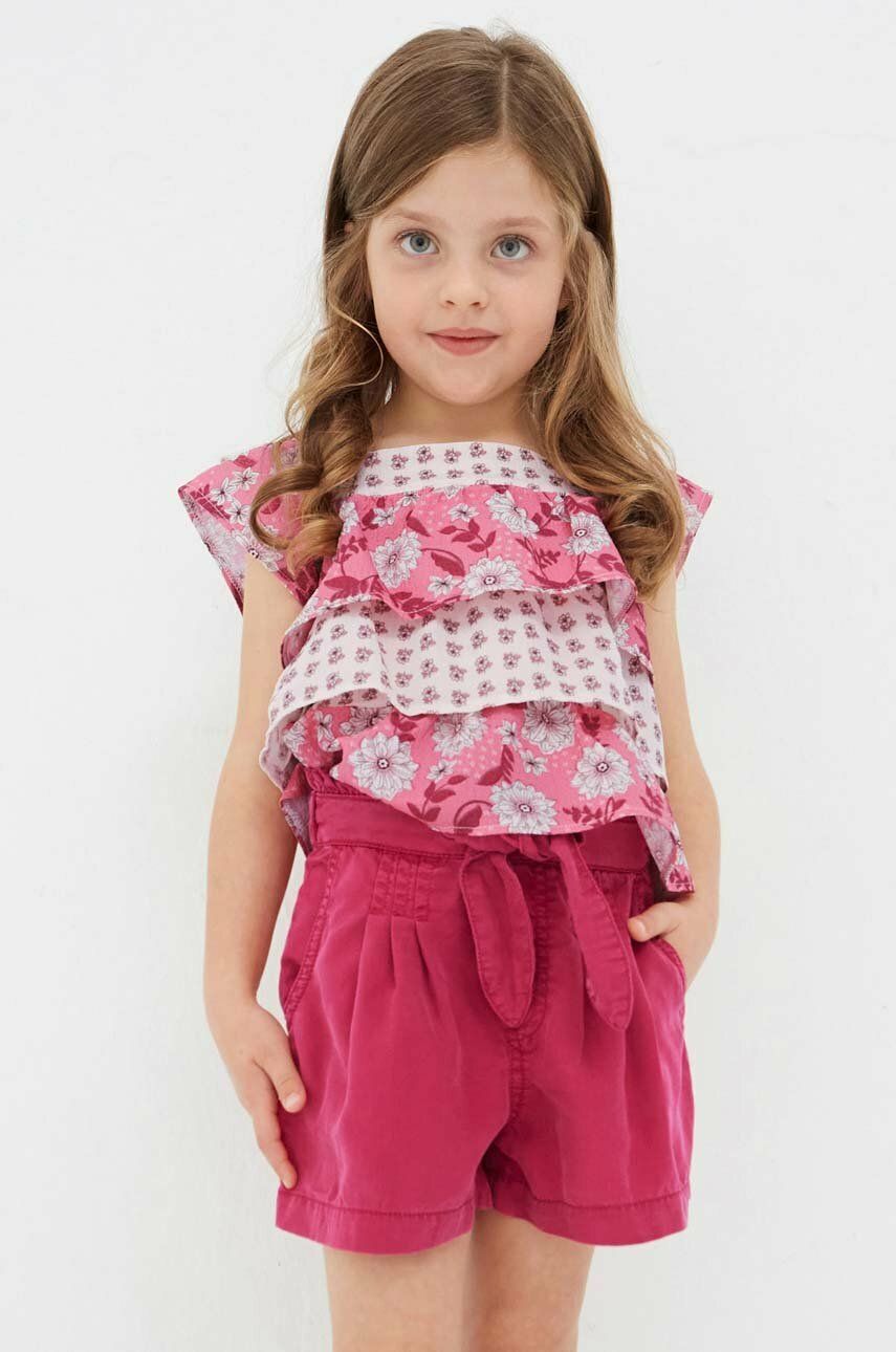 Mayoral szorty dziecięce kolor czerwony gładkie