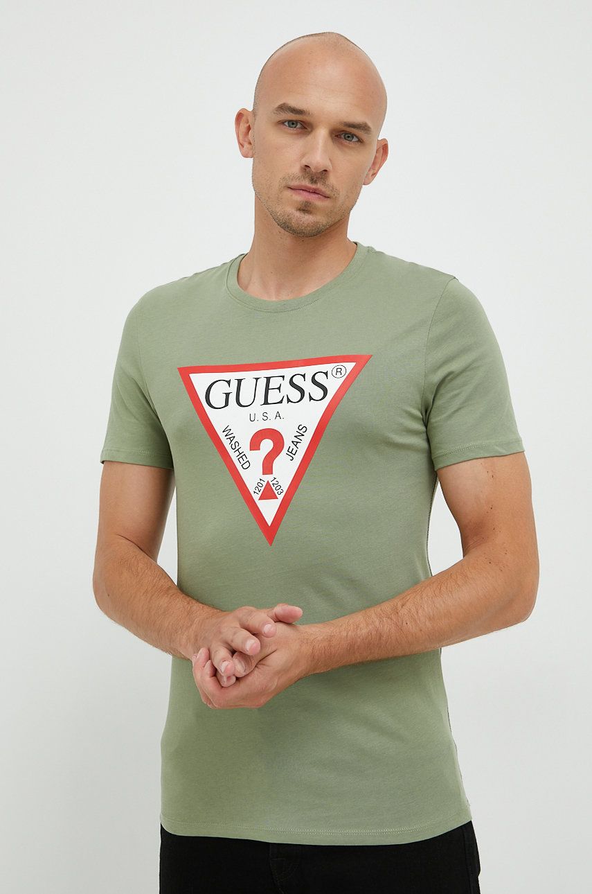 Guess t-shirt bawełniany z nadrukiem