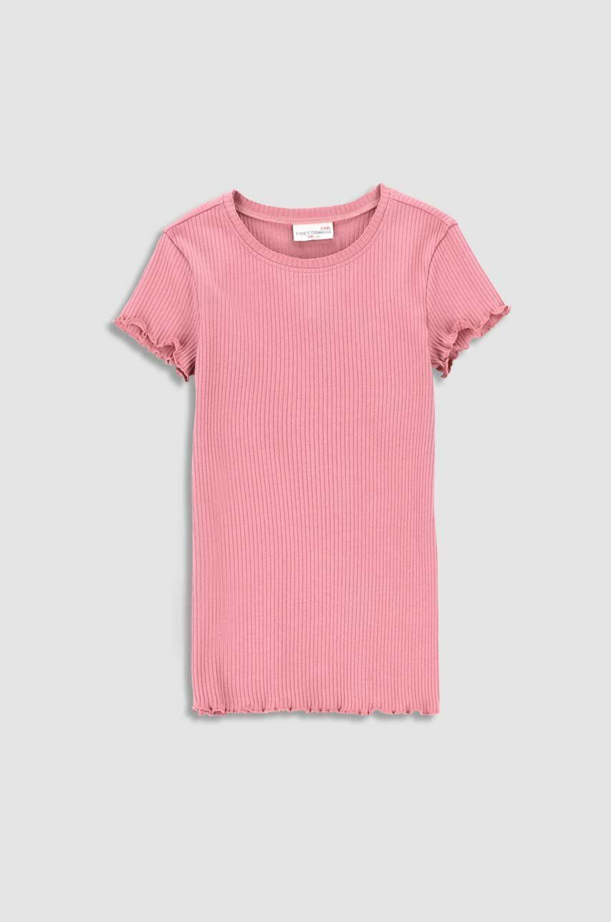 Coccodrillo t-shirt dziecięcy kolor różowy