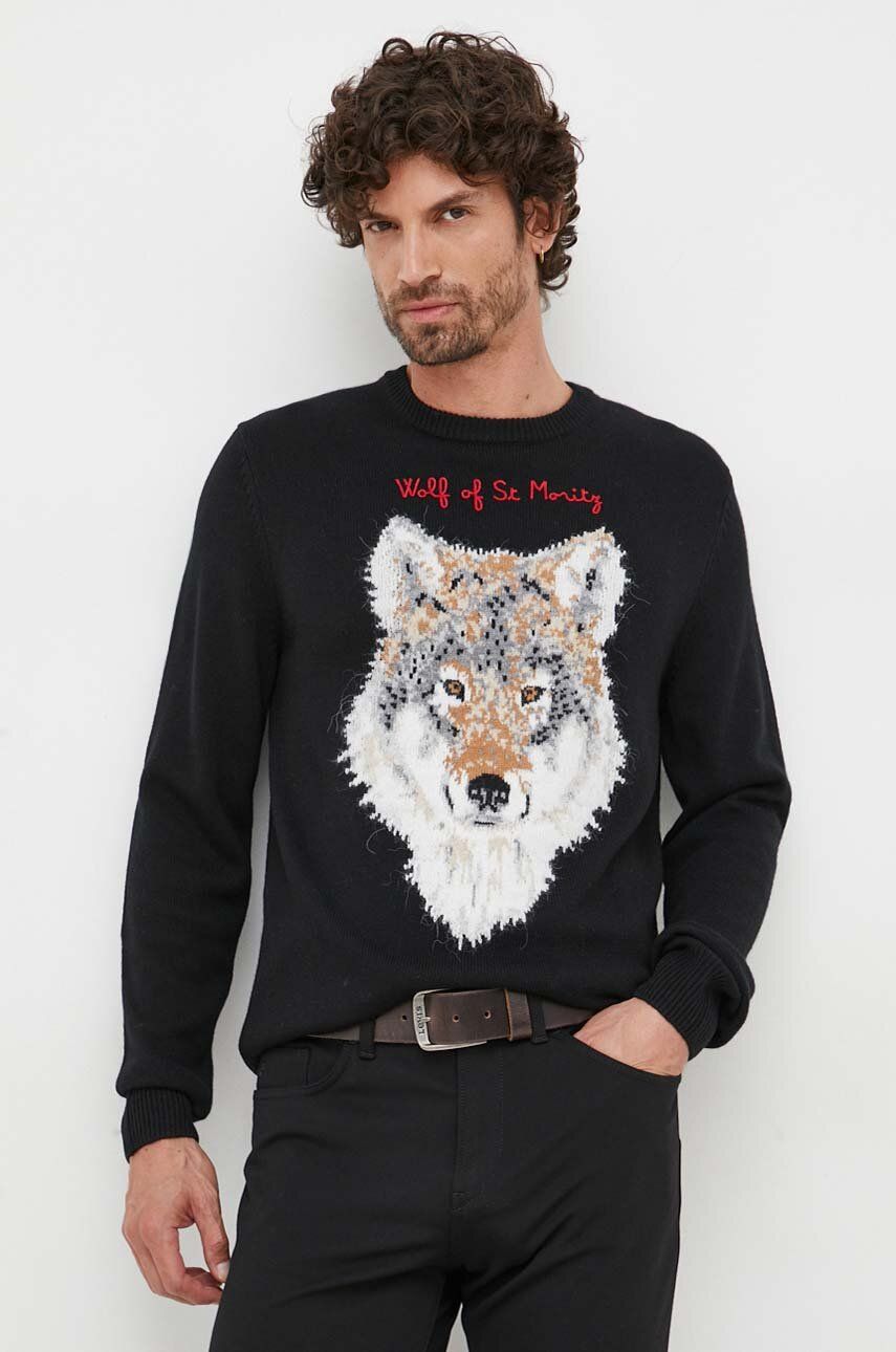 MC2 Saint Barth sweter wełniany kolor czarny