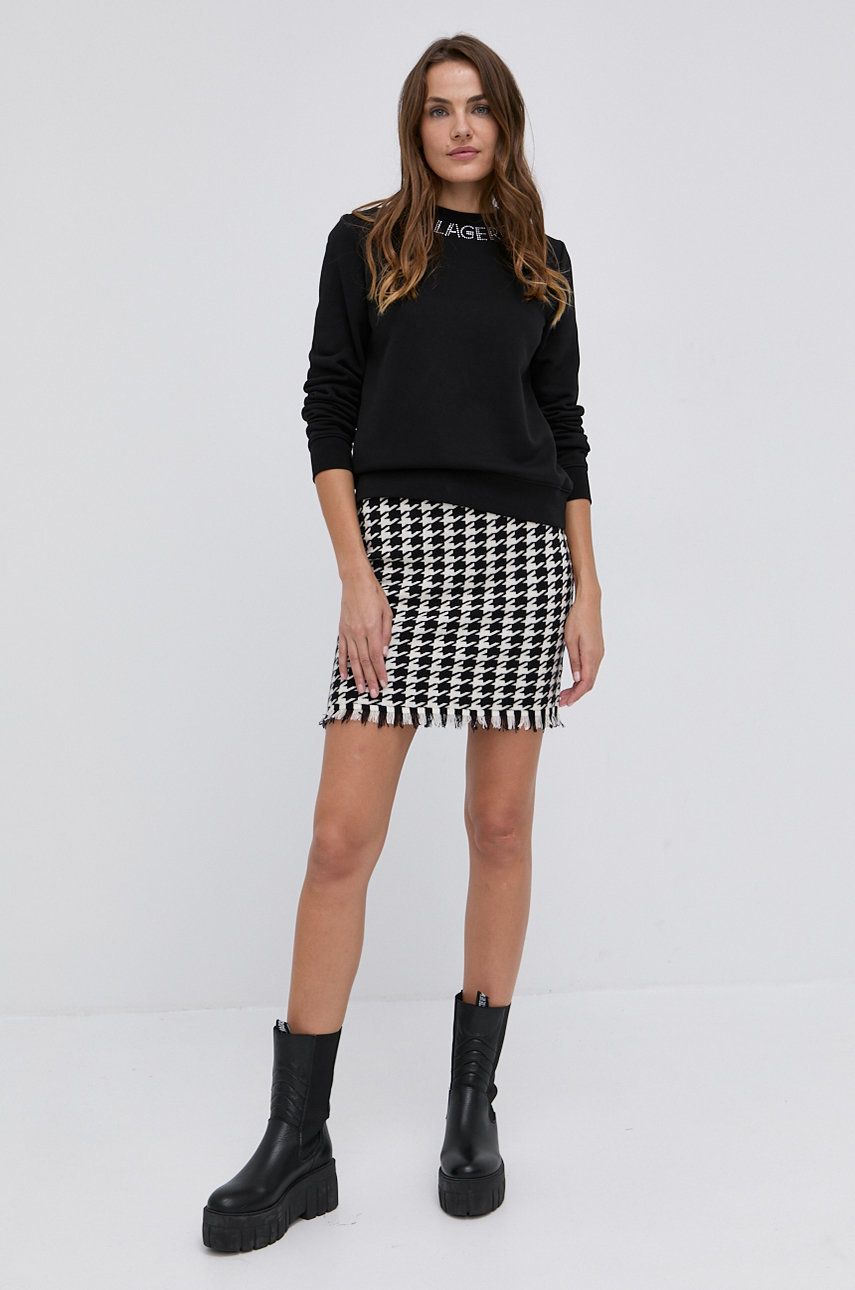 Karl Lagerfeld Bluza 216W1801 damska kolor czarny z aplikacją