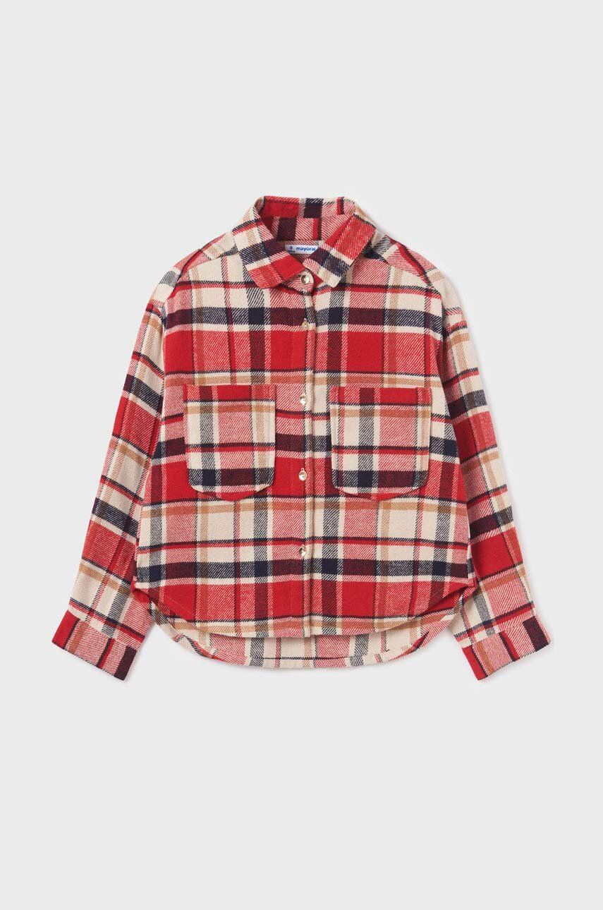 Mayoral koszula dziecięca kolor czerwony