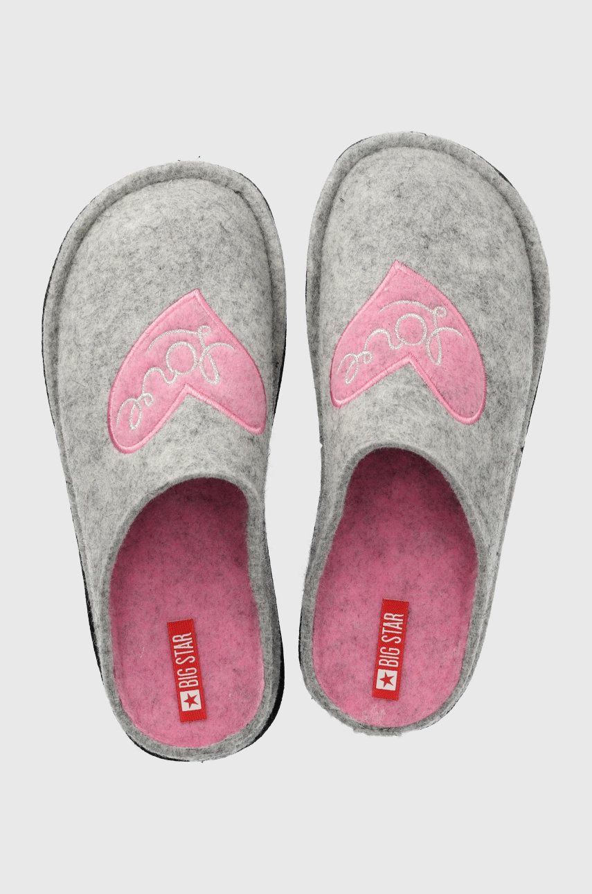 Big Star kapcie kolor szary