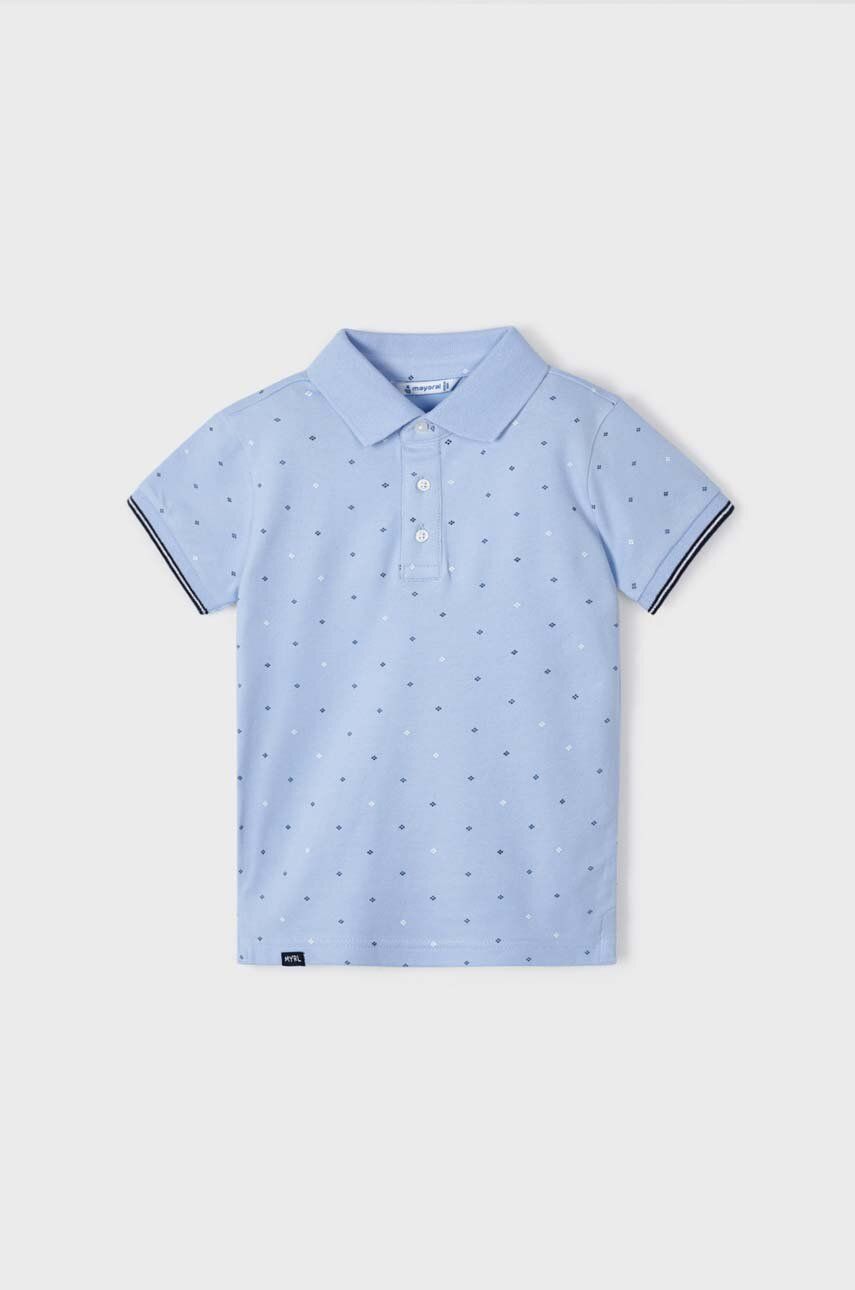 Mayoral polo dziecięce kolor niebieski wzorzysty