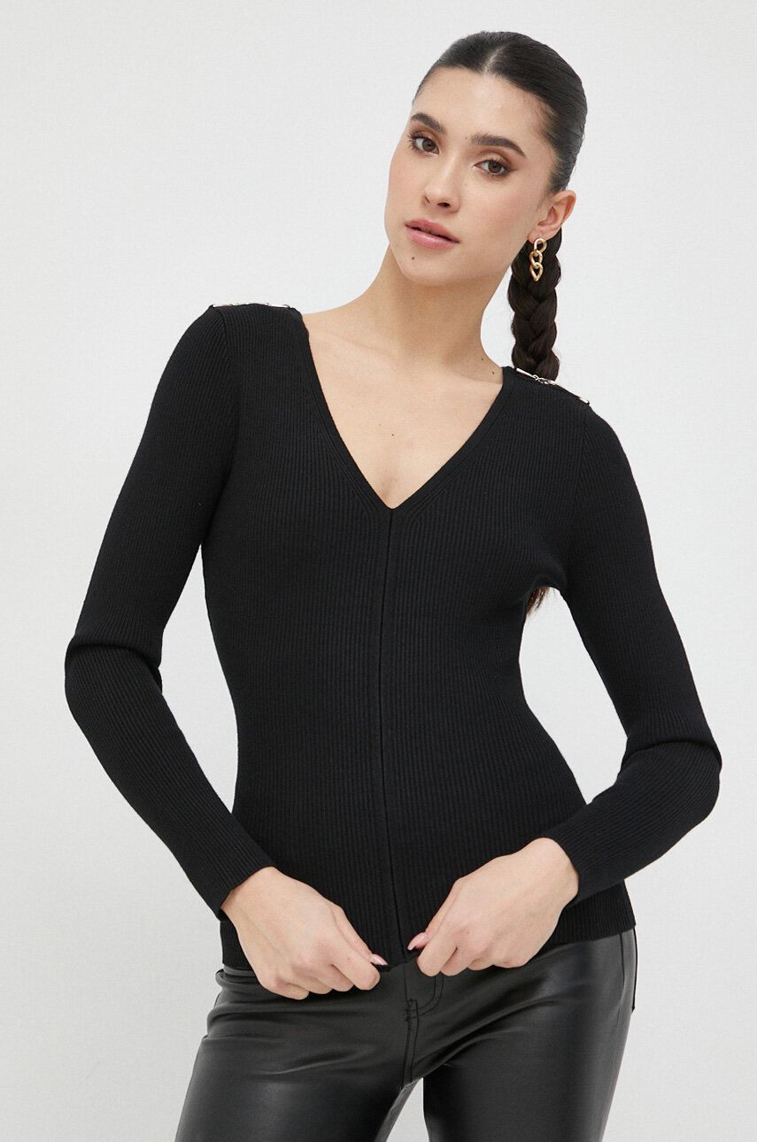 Morgan sweter damski kolor czarny lekki