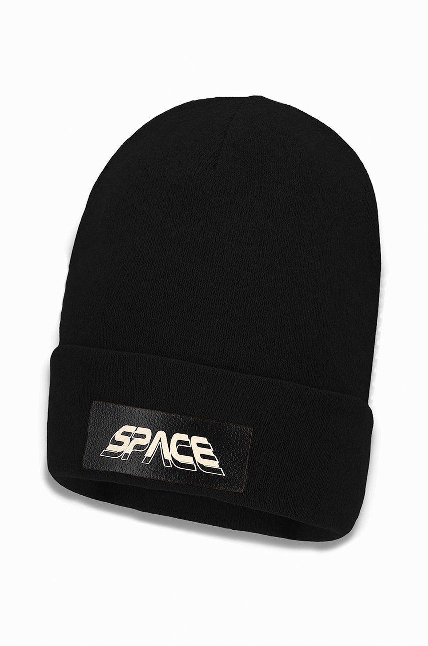 Broel czapka dziecięca kolor czarny z grubej dzianiny