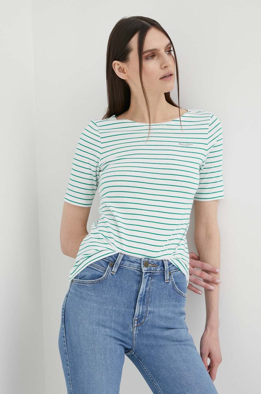 Marc O'Polo t-shirt bawełniany kolor zielony