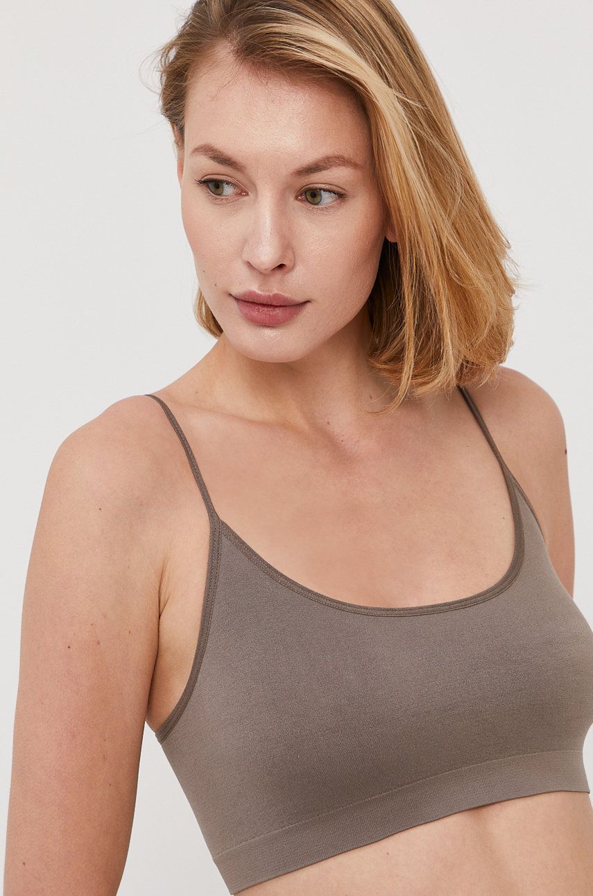 Pieces Biustonosz (2-pack) kolor brązowy gładki