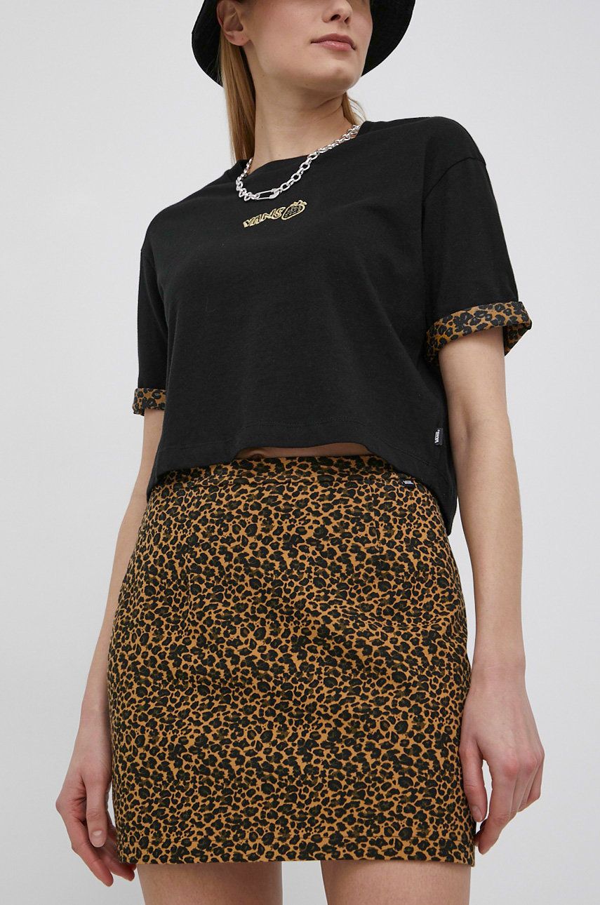 Vans spódnica kolor brązowy mini prosta